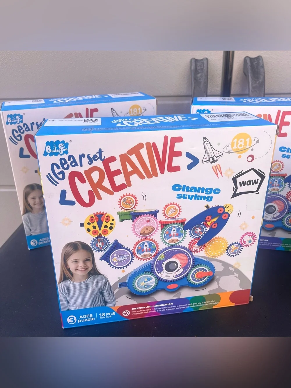 STEM Gears Toys for Kids Ages 3+, Creative Learning Building Blocks, 18Pcs Educa